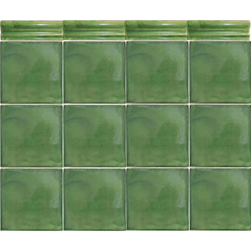 2" 5pcs TalaMex Mexican Chair Rail Molding, 2" W x 4.25" L, Green