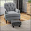 Repose-pieds compact gris anthracite avec repose-pieds en tissu de lin et pieds en plastique pour une utilisation polyvalente dans les petits espaces-545920284
