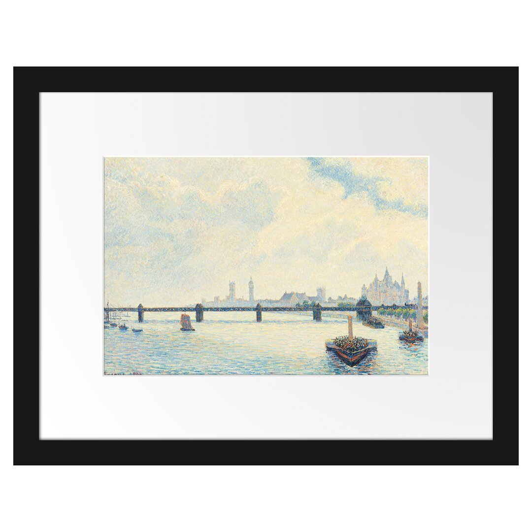 Gerahmter Kunstdruck Charing Cross Bridge London von Camille Pissarro