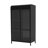 47.6" Tall Metal Storage Cabinet With Glass Doors & Flip-Top