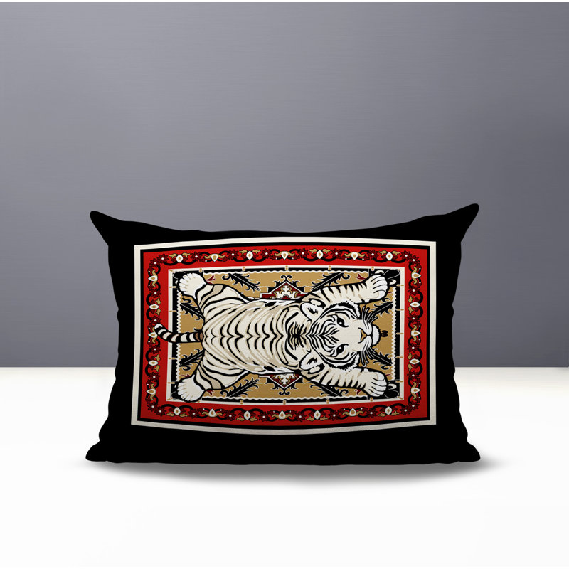 Oreiller rectangulaire réversible intérieur / extérieur Gibo Tiger, Rouge