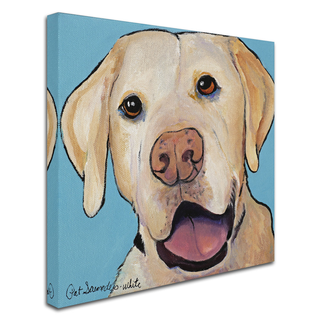 " Wrapped Canvas Wall Art - Pat Saunders-White 'Lucky Dog' Wall Art For Living Room, Bedroom, Or Office Décor - 35x35 " by Pat Saunders-White Latitude Run®