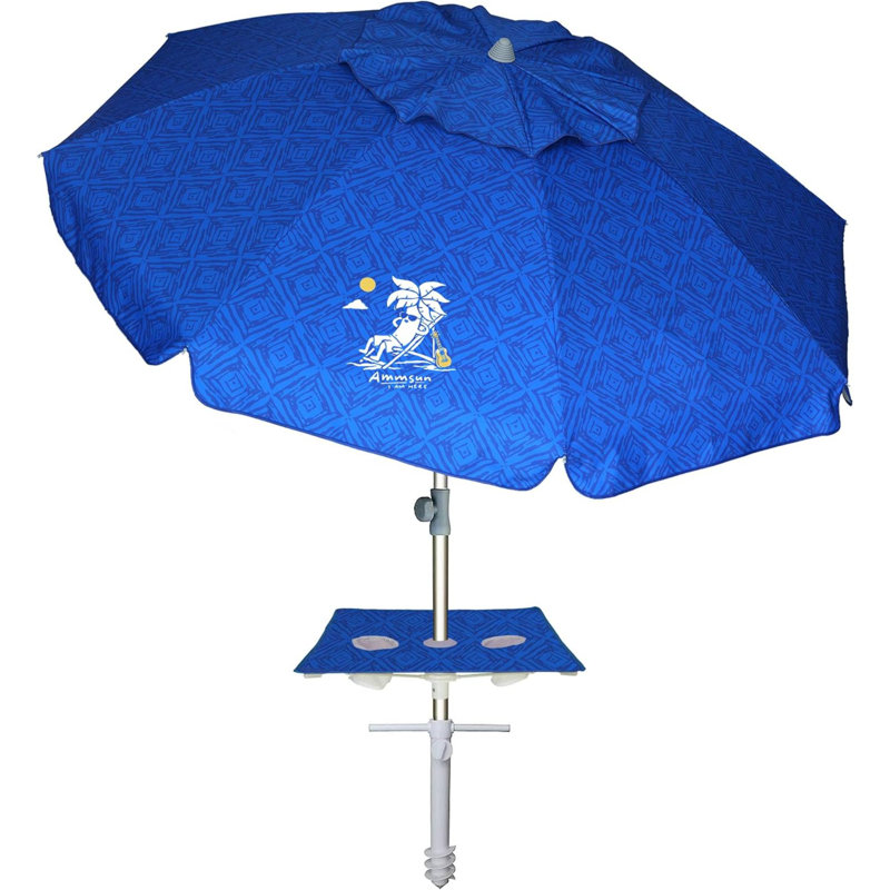 Parasol de plage avec ancrage au sable et plateau de table, H 4,9 po x l 5,2 po x P 46,4 po