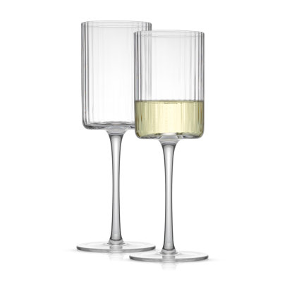 JoyJolt Elle Fluted White Wine Glasses, 11.5oz