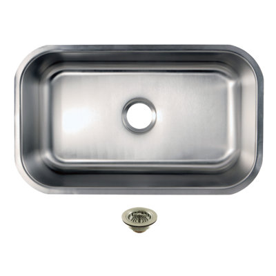 Kingston Brass Loft Single Bowl Undermount Kitchen Sink With Strainer