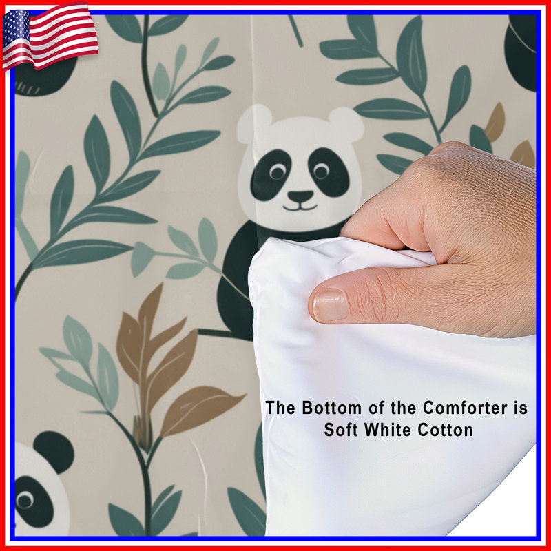 Panda Leaf Pattern Comforter, Twin