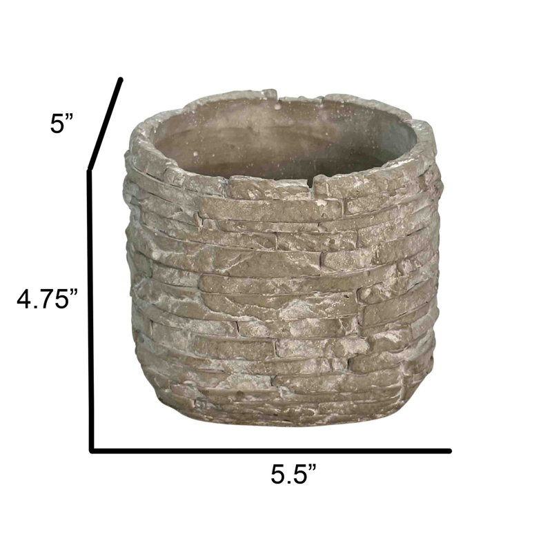 5" Ceramic Flower Planter, Ceramic Pot Planter, Plant Home Décor, Stone