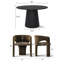 Ensemble de table de salle à manger 5 pièces pour 4 personnes avec chaises rembourrées en chenille-131406975