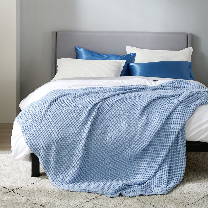 Couvre-lit gaufré en coton et rayonne de bambou 279 g / m² GentleSoft ™, Très grand simple, Vert colvert