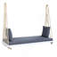Balancelle de patio en bois, banc de balancelle suspendu avec coussin et coussins, cordes en chanvre de 10,8 pi pour le jardin, la cour, la pelouse, blanc-2048601567-2048601570