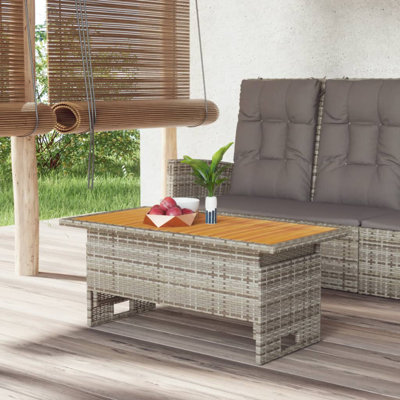 Lenton Rectangular Acacia Solid Wood Outdoor Patio Table - 100 cm W 50 cm D