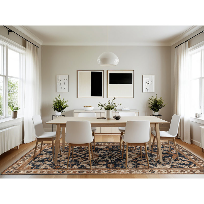 Machine Washable Persian Brown Area Rug, Rectangle 7' x 10'