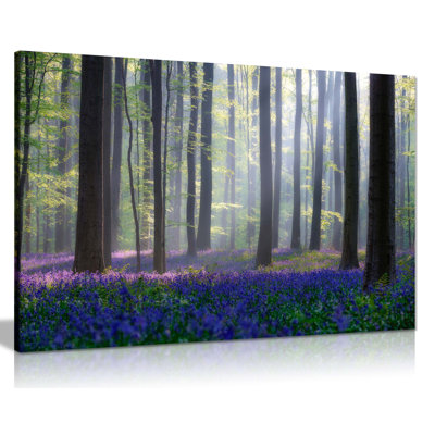 Bluebells On A Summer - Wrapped Canvas Print