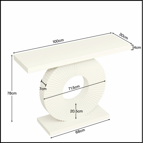Ivy Bronx 40-Inch Modern Black Console Table with Sculptural Geometric ...