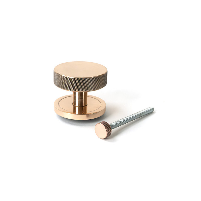 Satin Brass Brompton Centre Door Knob (Plain), Polished Bronze
