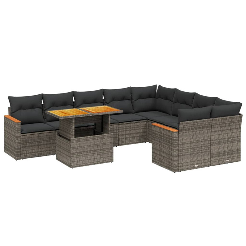 Ensemble de canapé de jardin Vidaxl, Gris