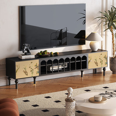 Meuble télé avec rangement peint français rétro
