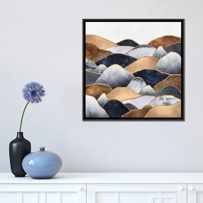 «Hills», reproduction sur toile, H 37 po x l 37 po x P 1,5 po, Toile avec cadre noir, Pas de tapis