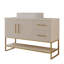 Meuble-lavabo moderne 47,2 po avec lavabo vasque en céramique, armoire autoportante dorée