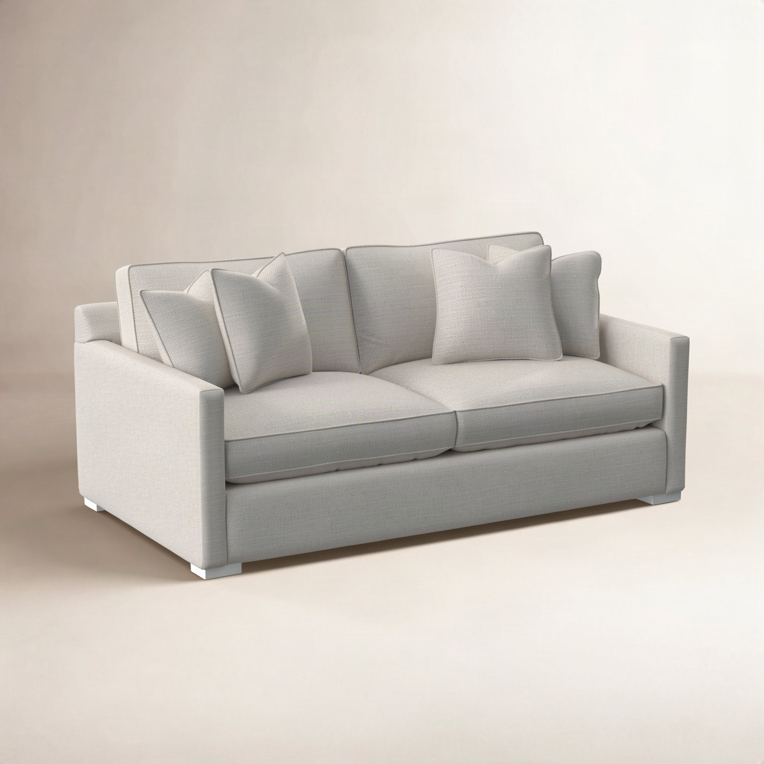 Bel-Air 79'' Upholstered Sofa, White Textured Performance; 0865-91, Frost White