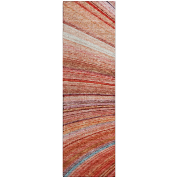 Premium Machine Washable Cerrito AMF585 Terracotta Rug