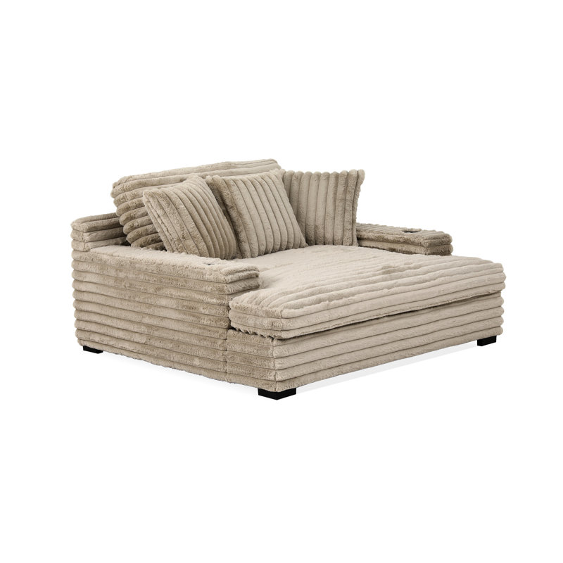 Chaise avec accoudoirs en velours côtelé Jumbo