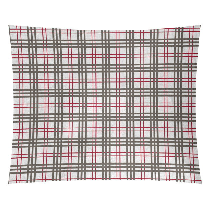 Tapisserie en microfibre de luxe Tampa Bay, H 51 po x l 60 po, Blanc / rouge / étain