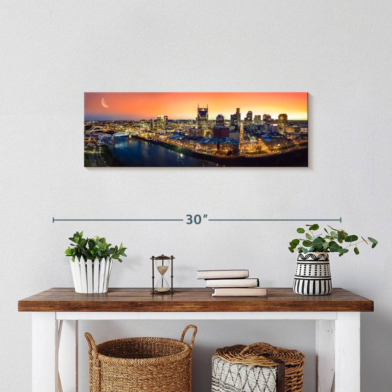 " Nashville Sunset Panorama ", 8" H x 24" W x 1" D