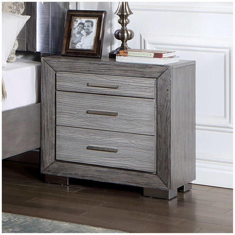 Table de chevet grise 1pc