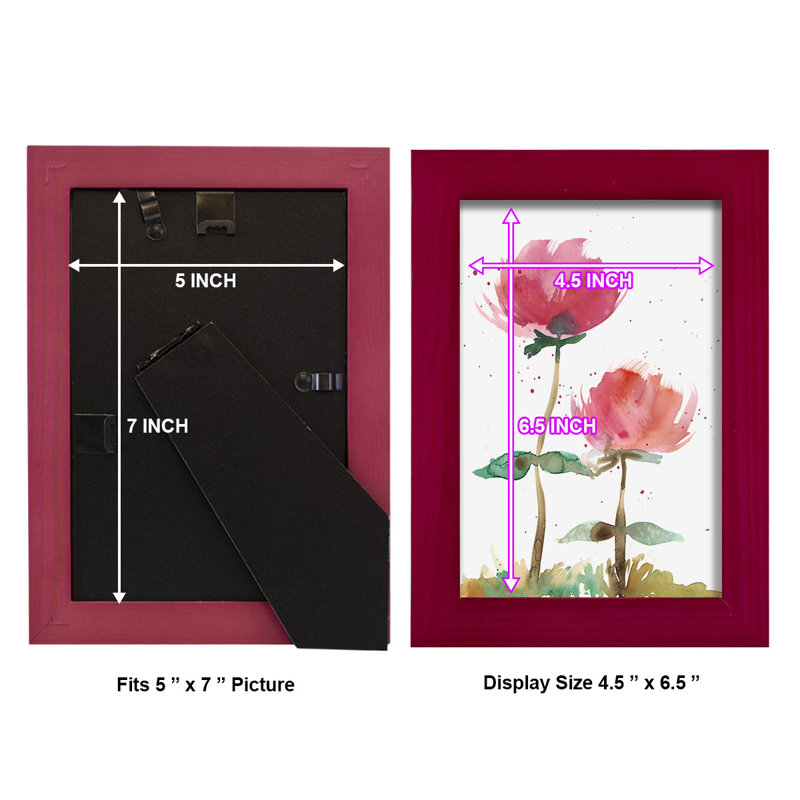 «Pink Fleurs I», impression sur papier, Rouge, H 6 po x l 4 po x P 1 po
