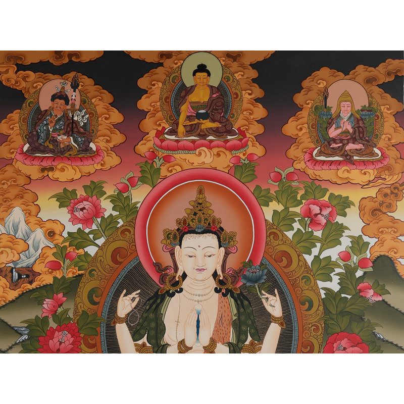 Chenrezig (Avalokiteshvara) (Thangka sans brocart)