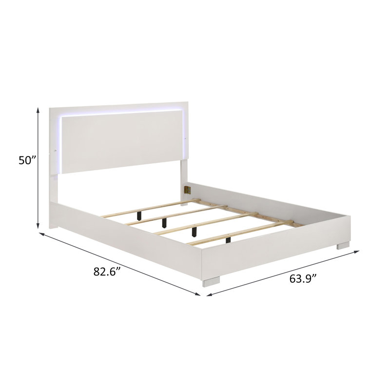 Queen Bed, White, Queen, White