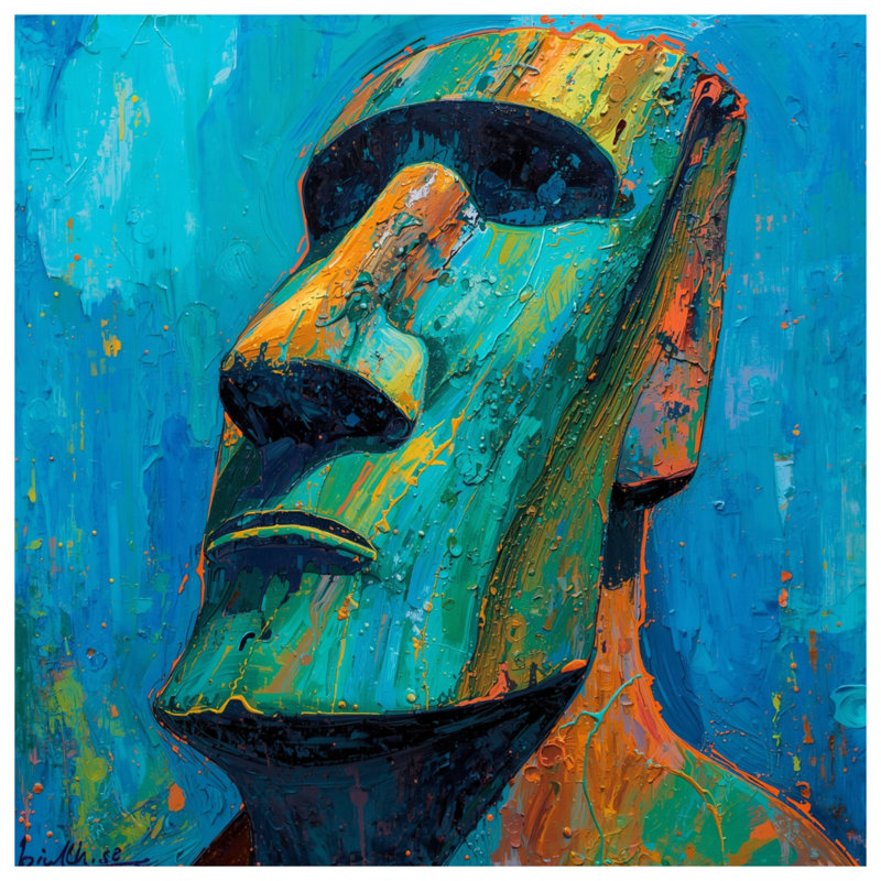 Moai Head Sculpture Comforter, King