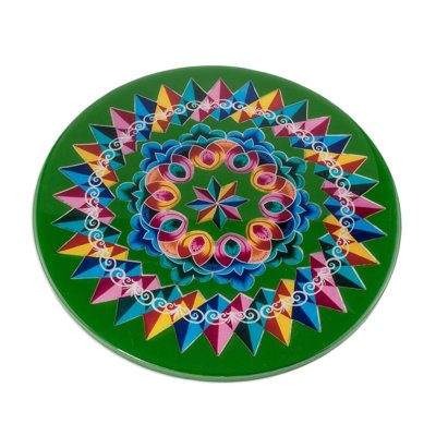 Mandala costaricain NOVICA en vert et sous-bois