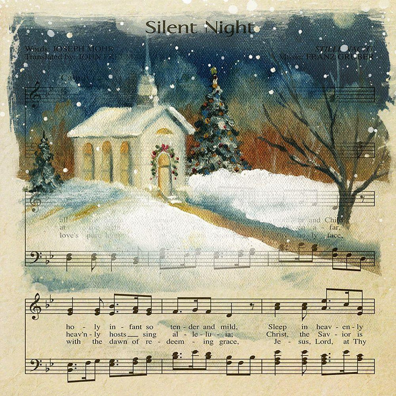 «The Holiday Aisle® Robinson, Carol», art sur toile tendu: Silent Night (25_42458), H 20 po x l 20 po