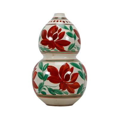 Vase à motif de feuilles colorées à la main 12 "Red Barrel Studio®