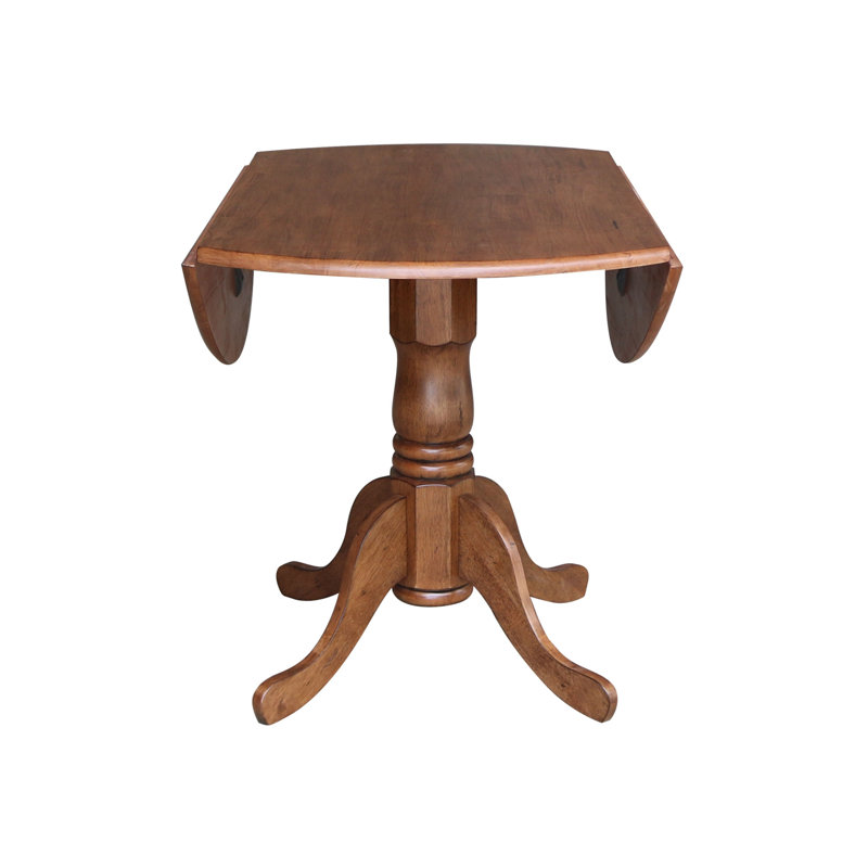 Philipston Extendable Round Solid Wood Dining Table, Distressed Oak, Distressed Oak