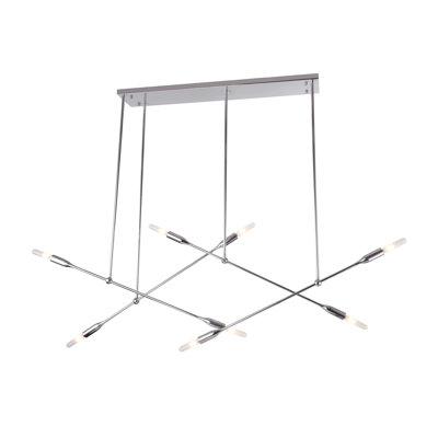 Lustre linéaire en chrome 8 lumières Tickenham
