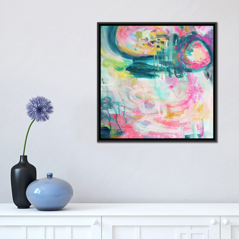 " Whipped " by Stephanie Corfee, 18" H x 18" W x 1.5" D, Black Framed Canvas, No Mat