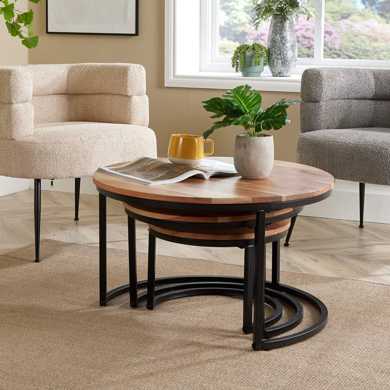 Aimme Nest of 3 Round Coffee Side Tables