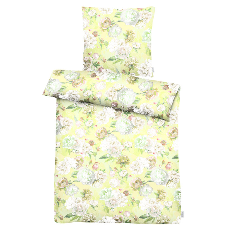 Hoyett Floral Duvet Cover Set with Pillowcases, 135cm x 200cm, Yellow