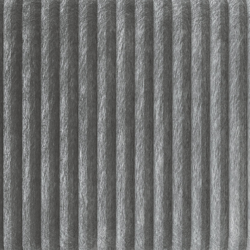 Tête de lit tapissier en velours Natusuko, Très grand lit, Gris