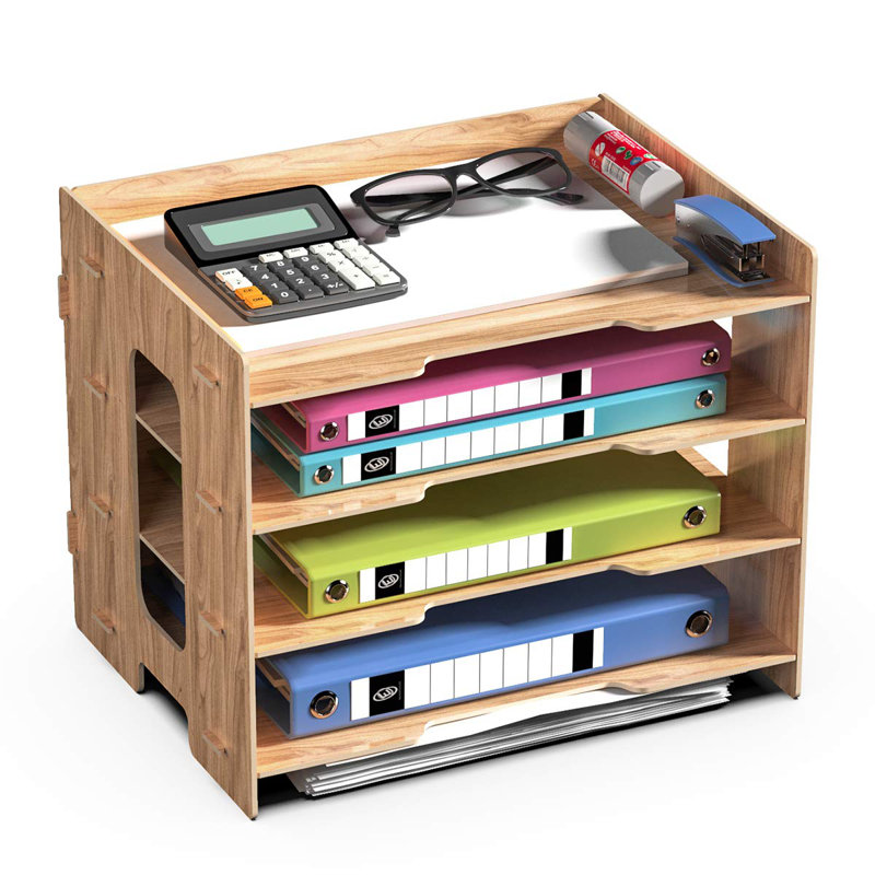 Lecenta Manufactured Wood File Organiser, Wooden