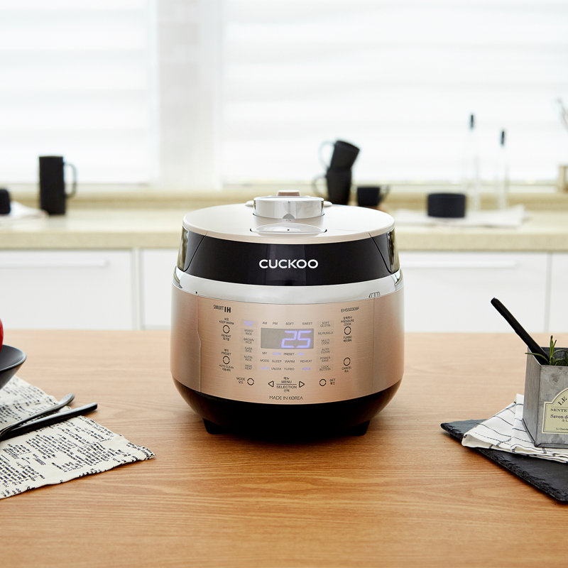 CUCKOO CRP-EHSS0309FG 3-Cup (Uncooked) / 6-Cup (Cooked) Induction Heating Pressure Rice Cooker with Nonstick Inner Pot, 16 Menu Modes, Fuzzy Logic Tech, 3 Voice Guide, Auto Clean (Gold)