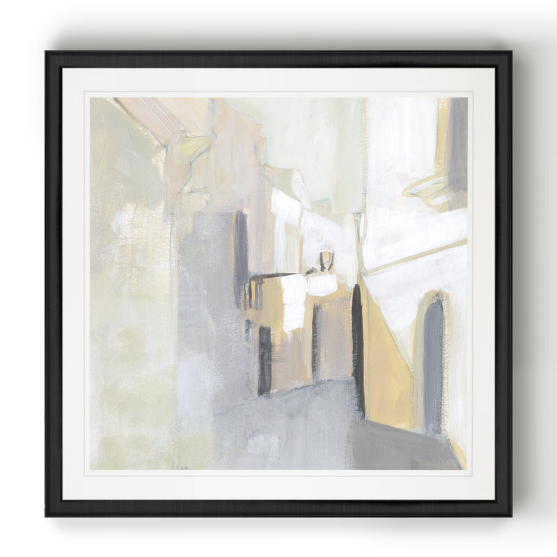 Pausa II, peinture sur toile, H 30,5 po x l 30,5 po x P 1,5 po, Cadre noir