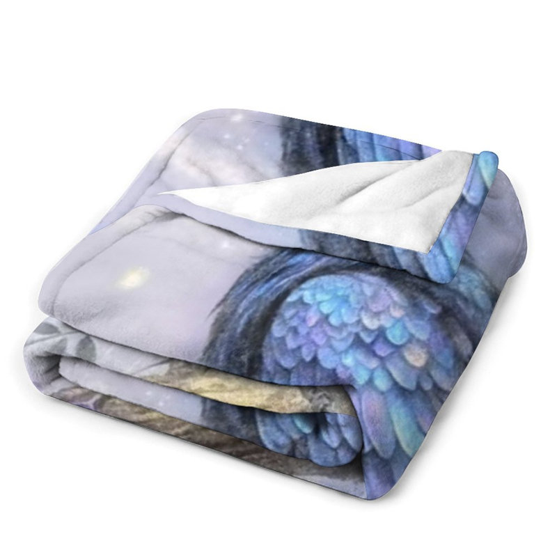 Jeté en flanelle de luxe Blue Wisteria, 50 x 60 po