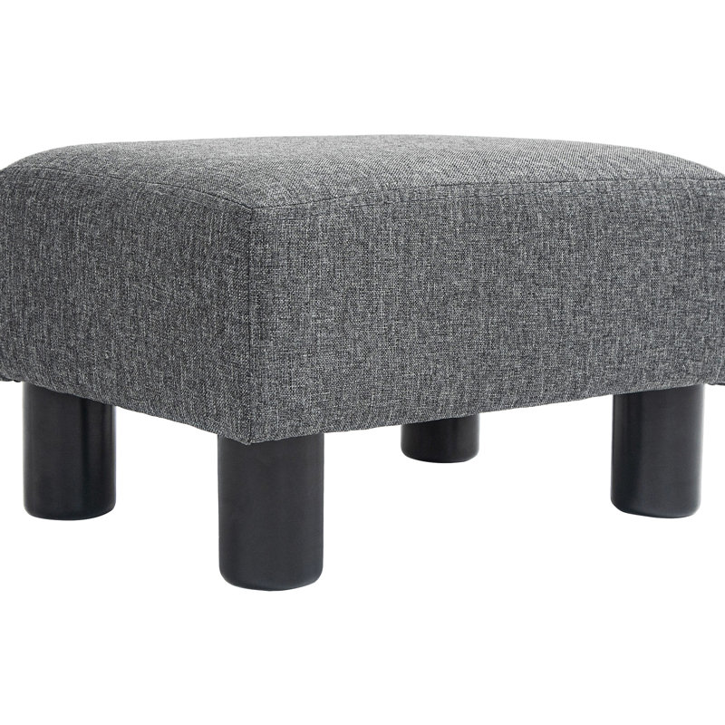 Foot Rest With Linen Upholstery, Charcoal Gray, Compact For All Households' Needs, Comfortable Upholstered Gray , Suitable Living Room,