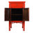 Oriental End Table With Antique Matte Lacquer Finish in Red