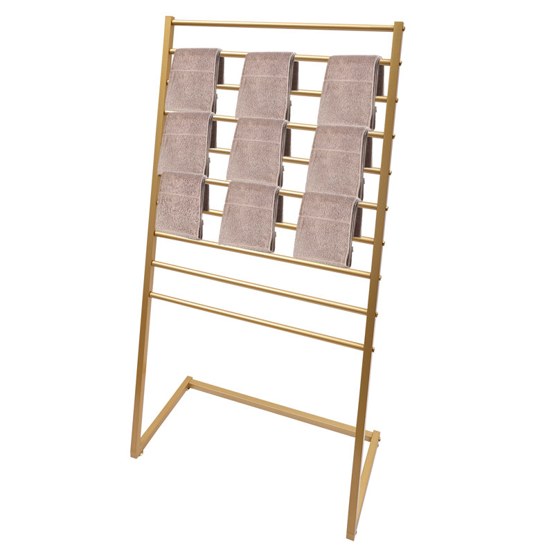 Présentoir autoportant en métal, Doré, H 57,09 po x l 31,5 po x P 15,75 po