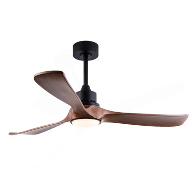52 Inch Modern Ceiling Fan With 3 Color Dimmable 3 ABS Blades Remote Control Reversible DC Motor With Led Light
